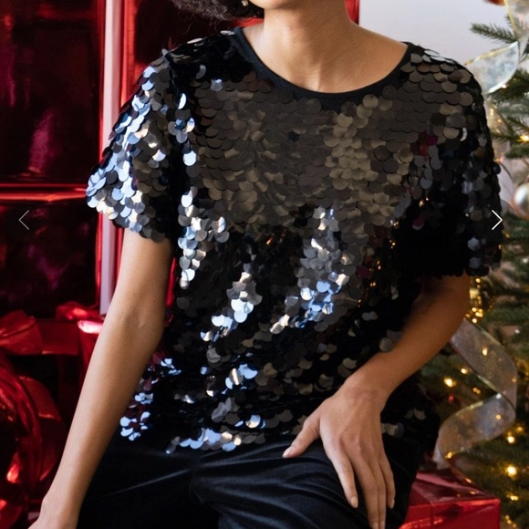 Eva Franco Sequin Tee size M black - Picture 4 of 6